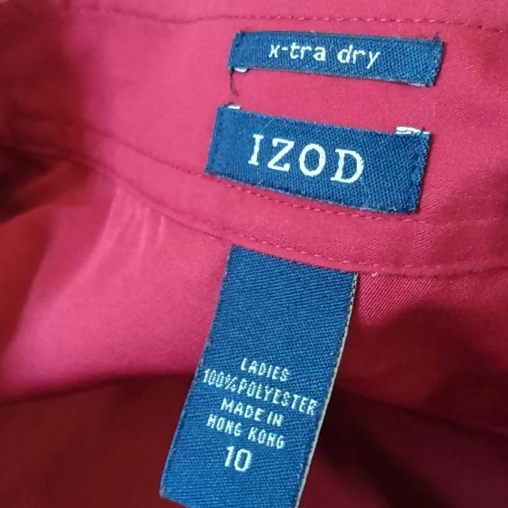 IZOD BURGUNDY SKORT SHORTS SKIRT SIZE 10 - Picture 4 of 11